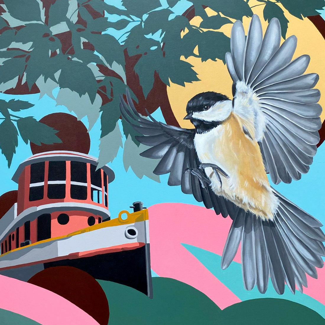 Pier 4 tugboat, 40" x 40"