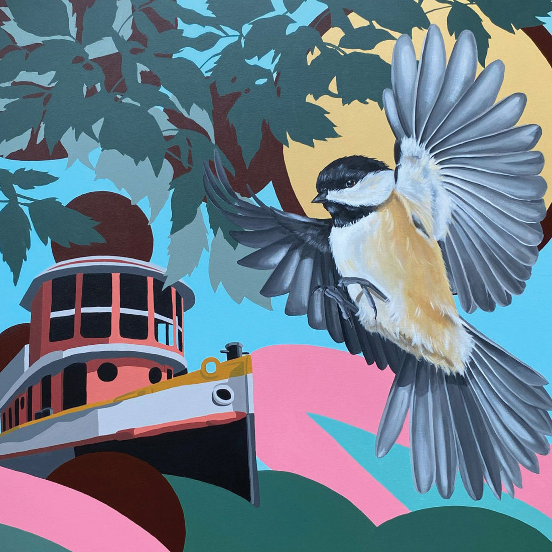 Pier 4 tugboat, 40" x 40"