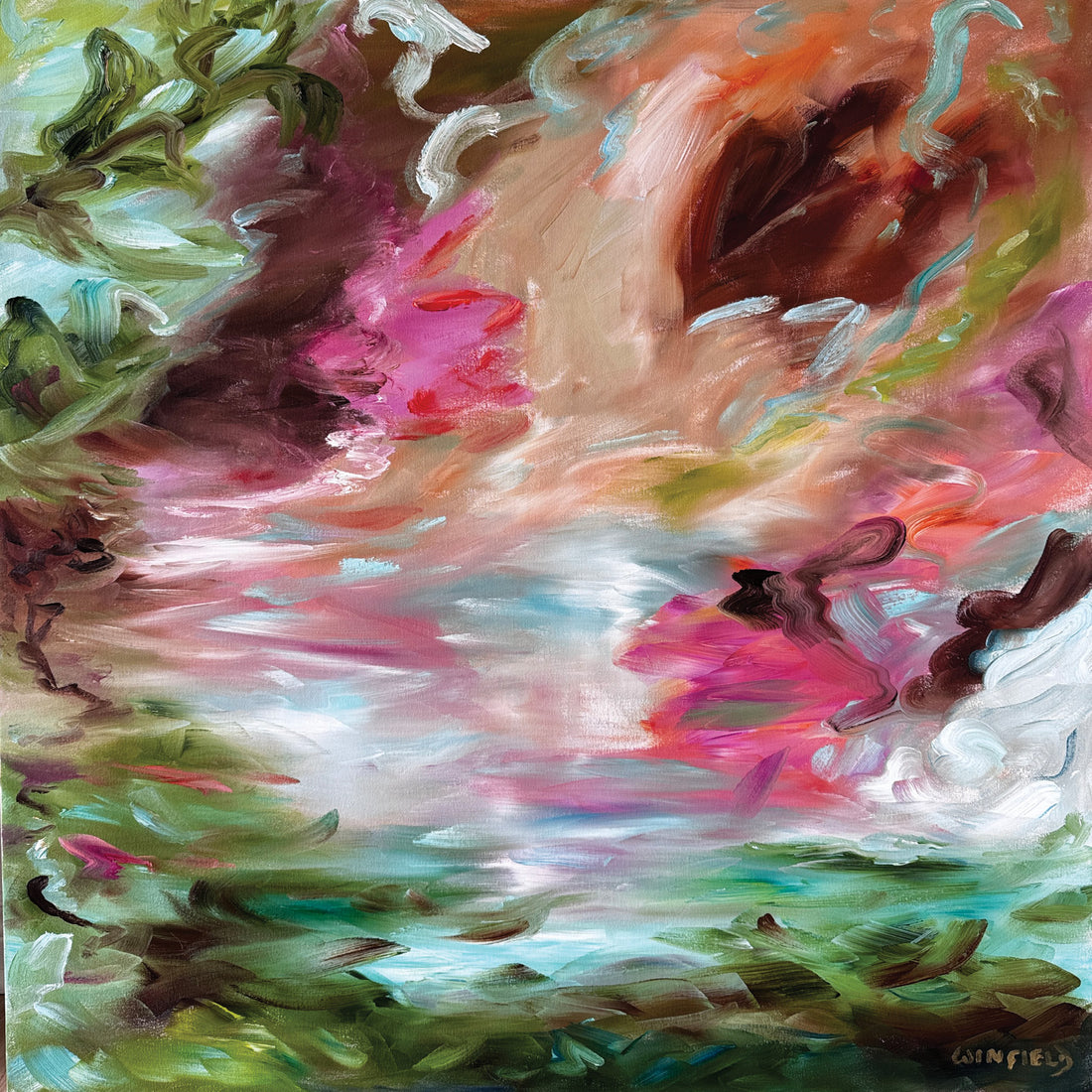 Life Swirling Around Us, 40" x 40"