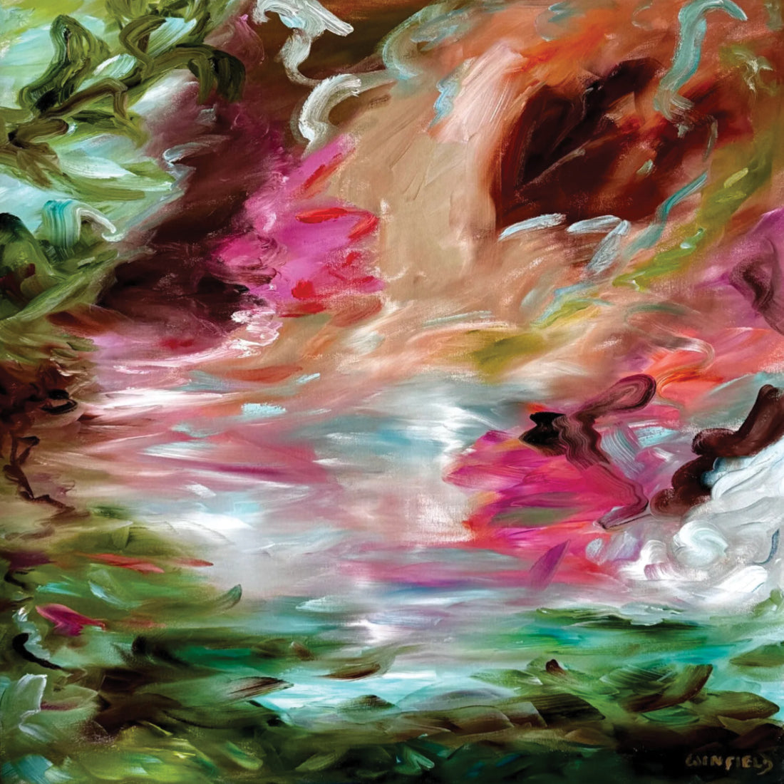 Life Swirling Around Us, 40" x 40"
