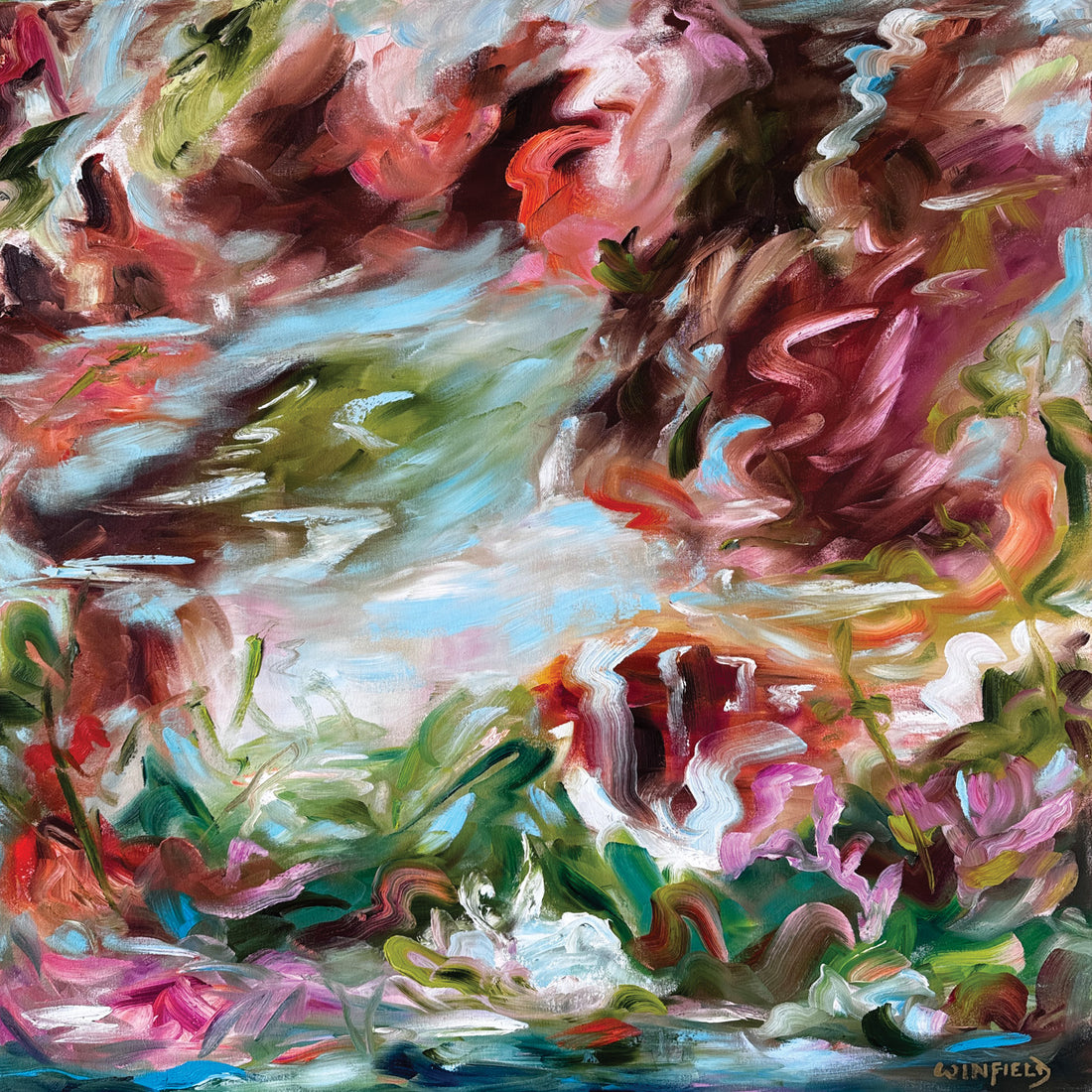 Pond Party, 42" x 42"