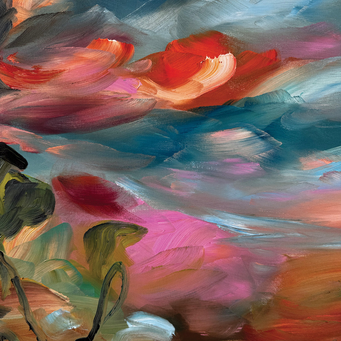 Reaching for Love, 40" x 40"