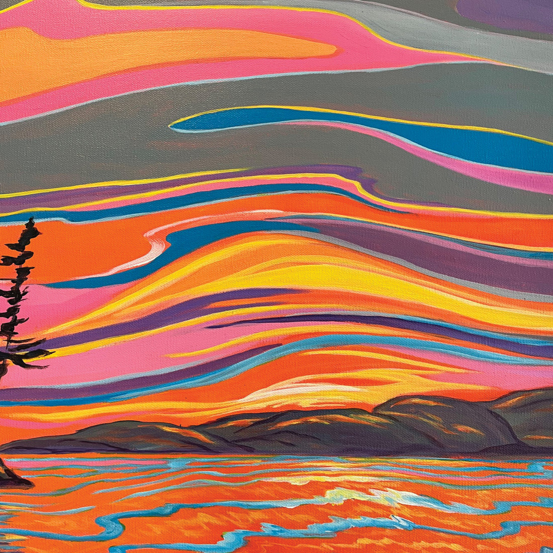 Sunset Ripples, 36" x 36"