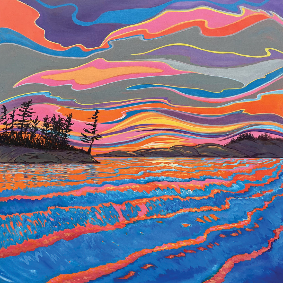Sunset Ripples, 36" x 36"