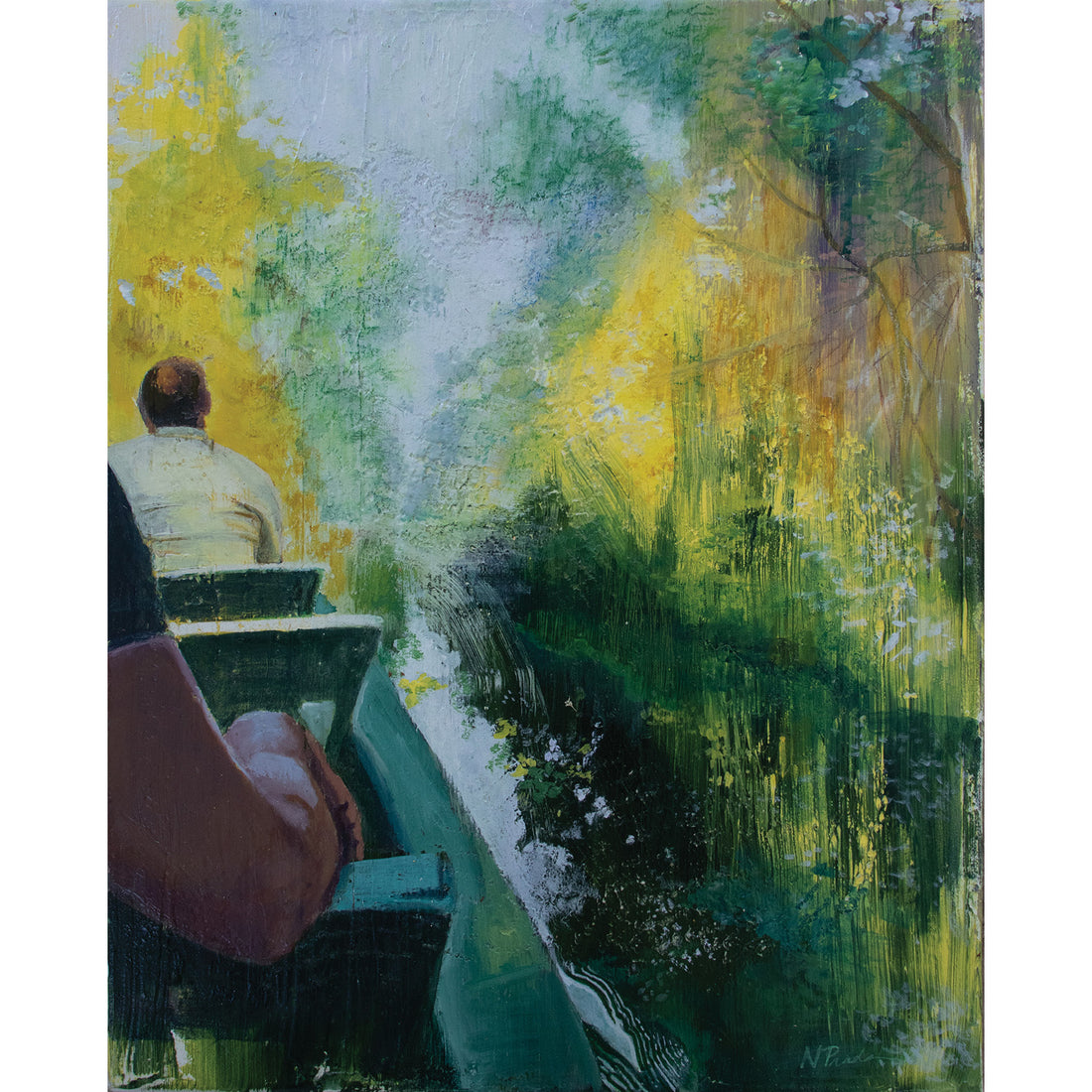 Caroni Boat Ride, 20" x 16"