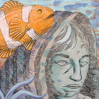 Friends and Fish, 12" x 9"