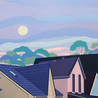 Jodi Kitto-Ward "Rising Moon" abstract landscape painting Canadian Artist