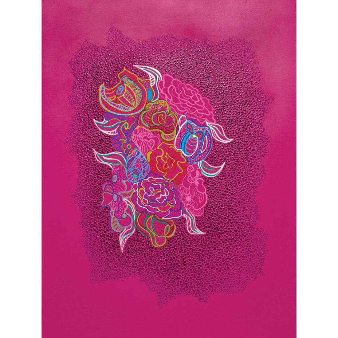Mais Al-Sheikhly "In the Bloom-Pink" abstract painting Canadian Artist Kefi Art Gallery