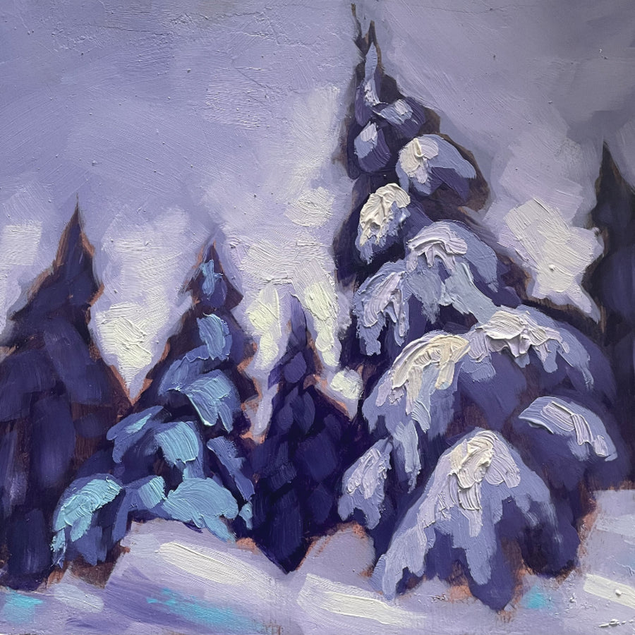 Marta Stares "Winter Sketch" landscape winter painting Canadian artist