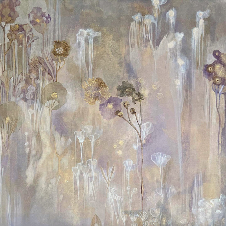 Mishel Schwartz "Ascending" abstract floral painting Canadian artist