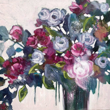 Raquel Roth "Florist's Choice" floral abstract painting Canadian Artist