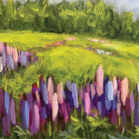 Raquel Roth "For the Love of Lupins" floral landscape painting Canadian Artist