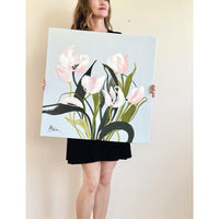 Bibiana Hooper "Solari 4" floral abstract painting Canadian artist Kefi Art Gallery