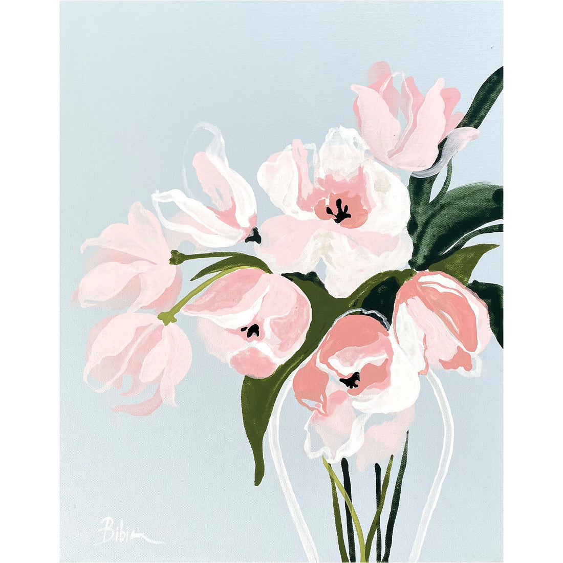 Bibiana Hooper "Solari 5" floral abstract painting Canadian artist Kefi Art Gallery
