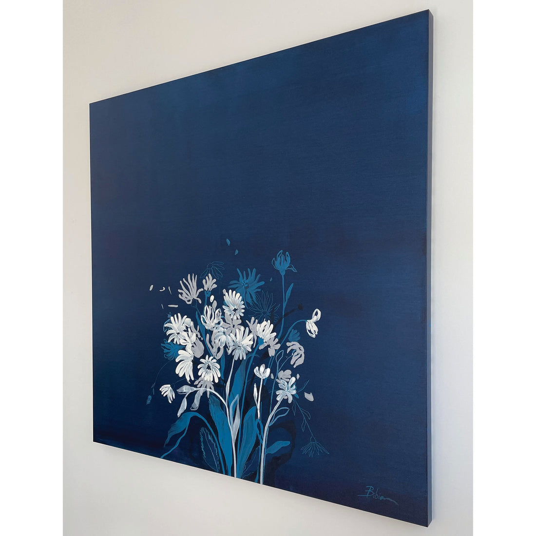 Bibiana Hooper "Daisies Wisdom 4" abstract floral painting Canadian artist Kefi Art Gallery