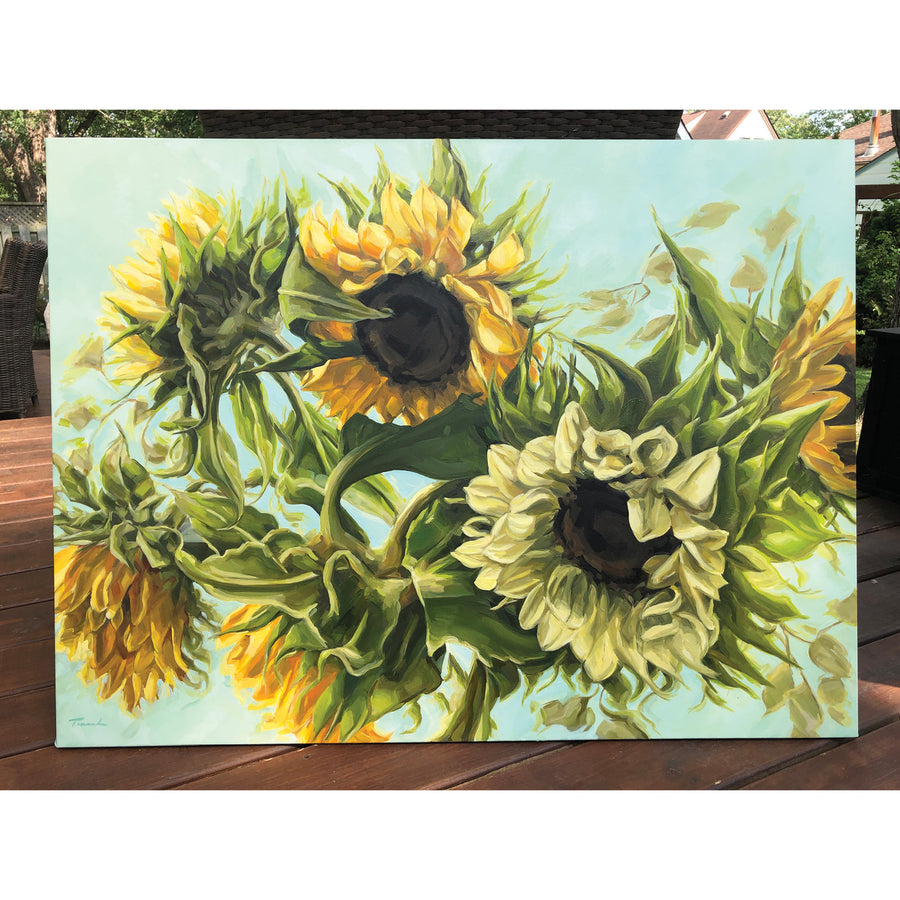 Tamanda Elia "Sun Dance" floral painting Canadian Artist 