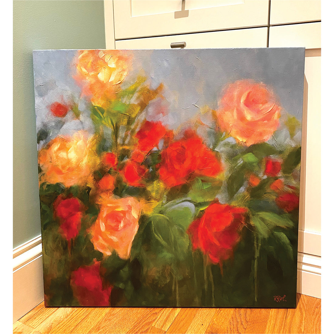 Raquel Roth "Forever Roses" floral abstract painting Canadian Art 