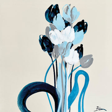 Bibiana I Found You, Beautiful 6 abstract floral painting Canadian artist Kefi Art Gallery