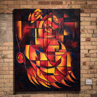 Mais Al-Sheikhly "Chained Soul" abstract cubism Canadian artist Kefi Art Gallery