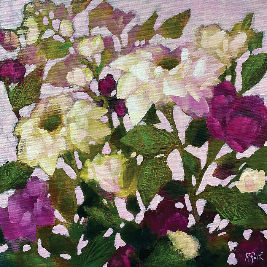 Raquel Roth "Pink Promise" floral painting Canadian artist