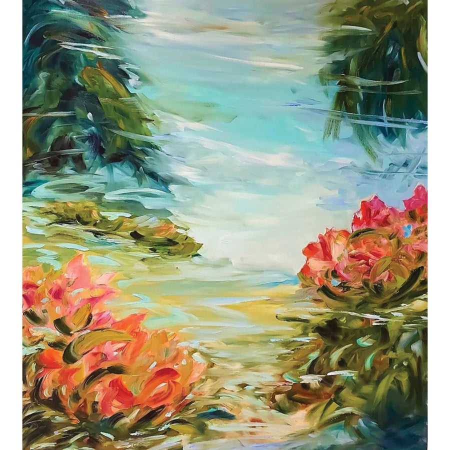 Darlene Winfield "Romance by Monet's Pond" abstract painting Canadian artist