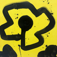 Mahyar Amiri yellow Mini Black Flower abstract pop art