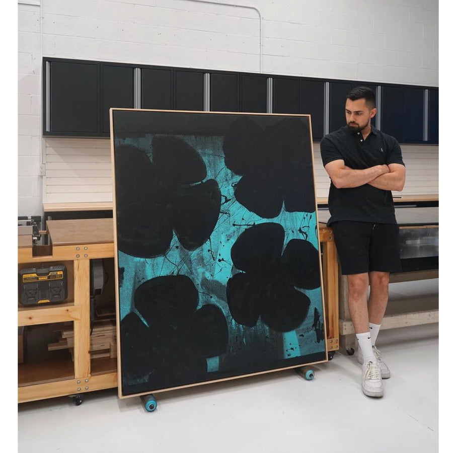 Mahyar Amiri "Black Flower 1" abstract pop art Canadian Artist