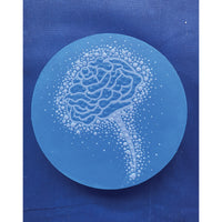Mais Al-Sheikhly "Blooming Bright" abstract blue painting 
