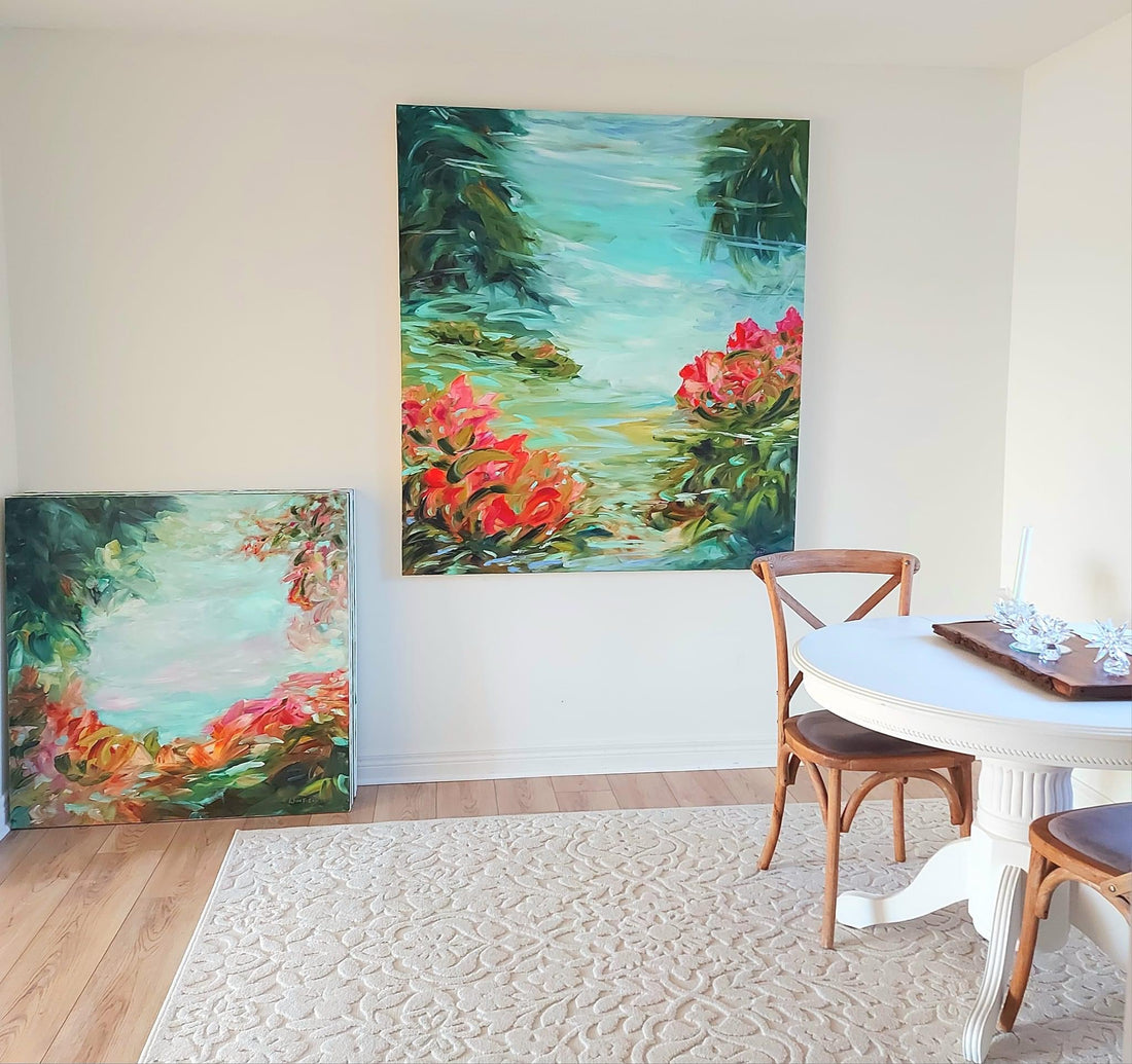 Romance by Monet's Pond, 60" x 54"