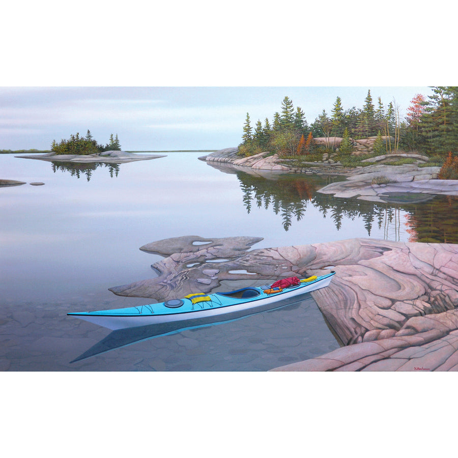John Kaltenhauser "Lone Kayak" landscape painting canadian artist