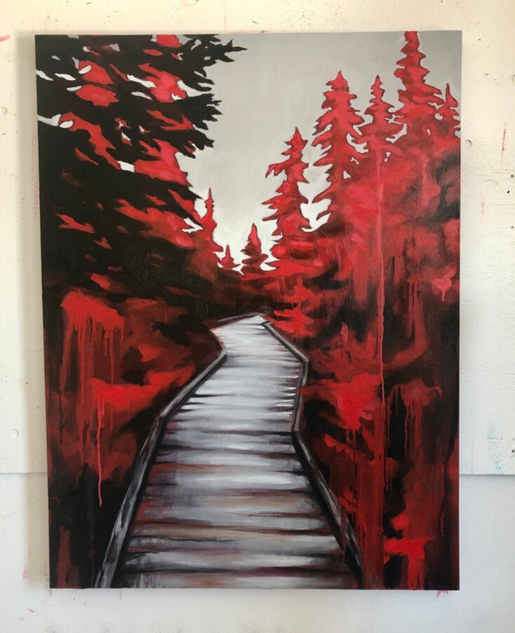 Marta Stares "Pukaskwa Boardwalk" landscape painting Canadian Art