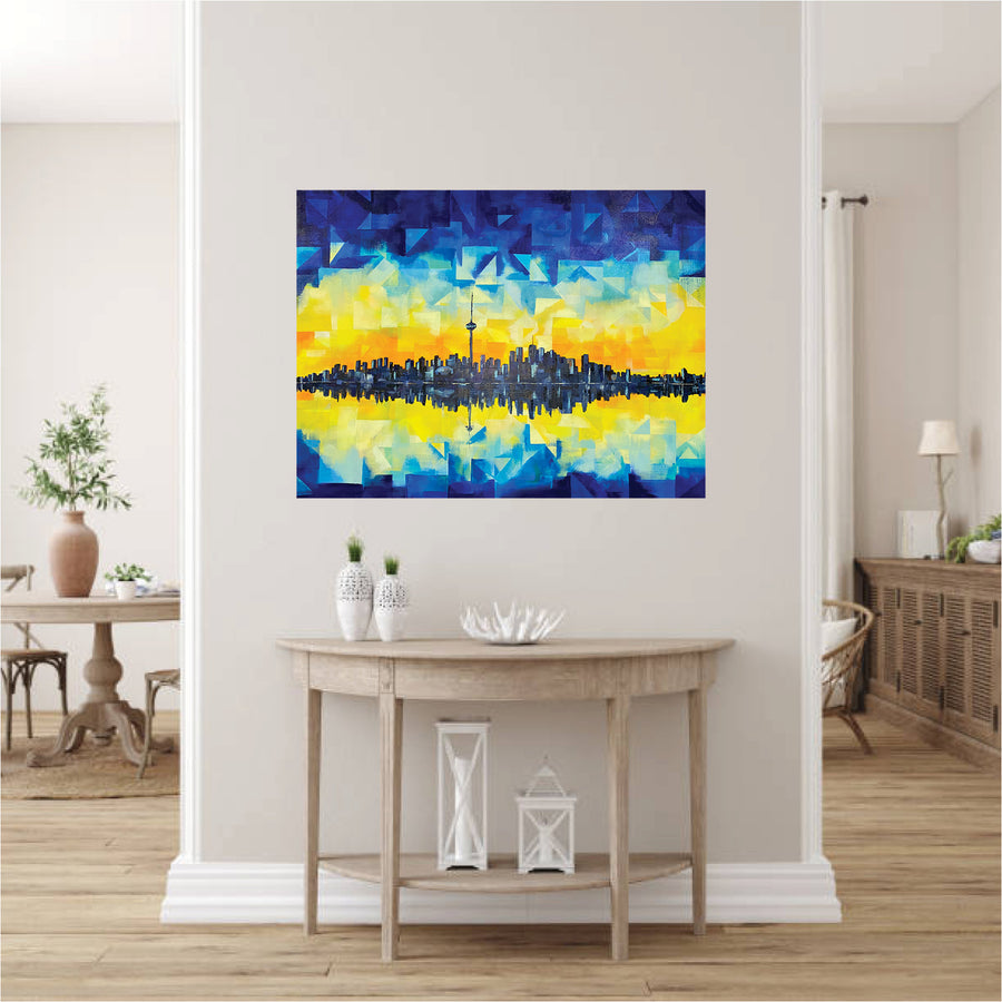 Shaina Hardie"In Toronto the Sunset" abstract painting Canadian Artist