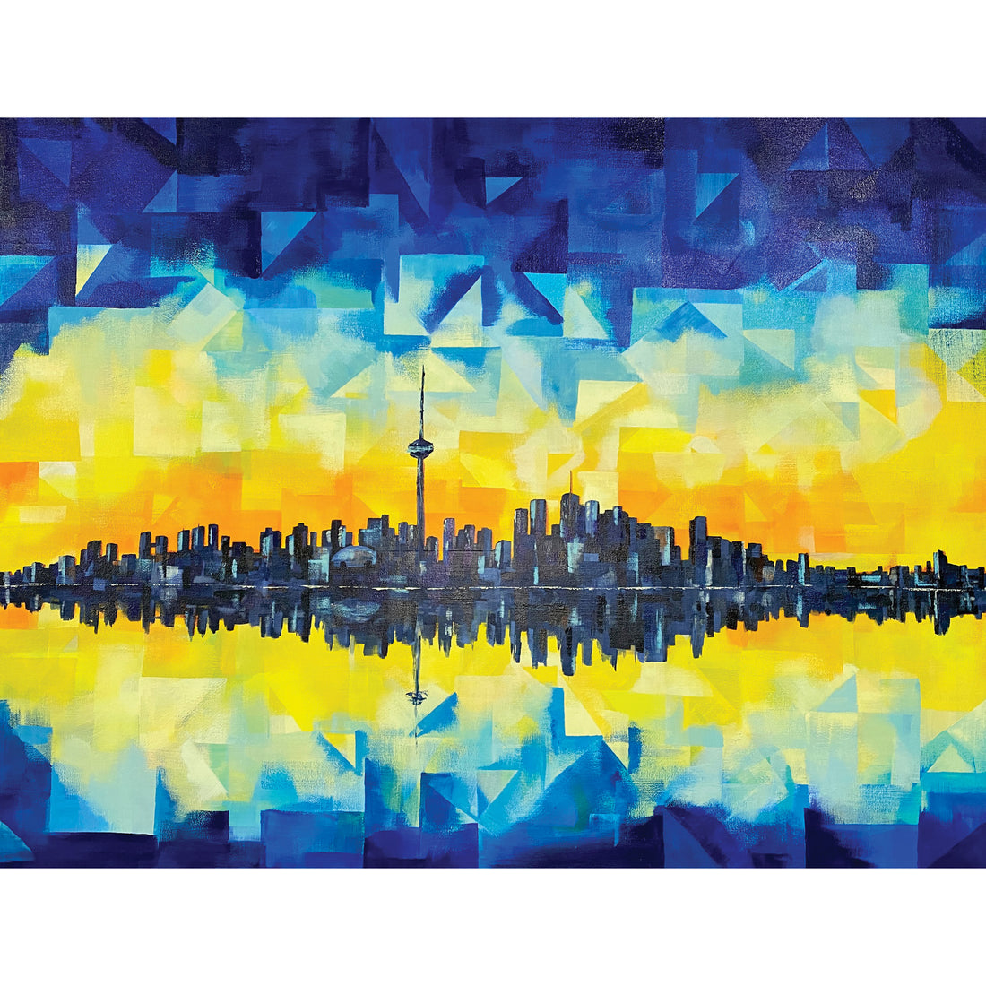 Shaina Hardie"In Toronto the Sunset" abstract painting Canadian Artist