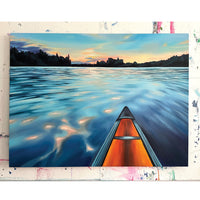 Marta Stares "Sunset Paddle" landscape painting Canadian artist